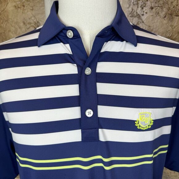 FootJoy Other - FootJoy Polo Mens Medium Short Sleeve Blue White‎ Performance Stretch Golf Shirt